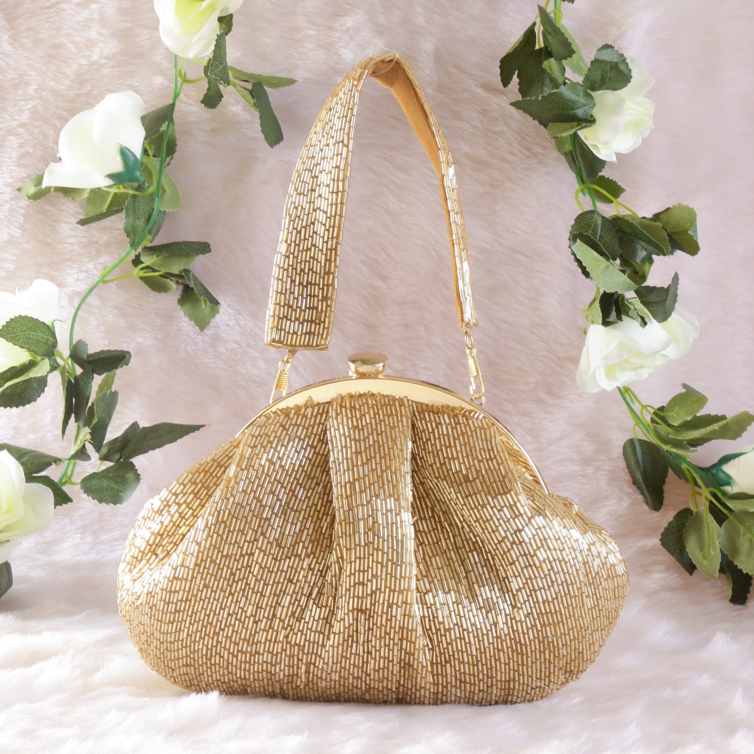 Royal Gold Drapped Clutch