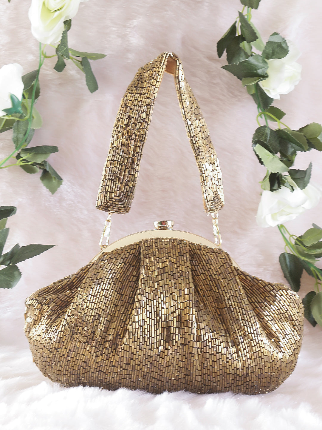 Royal Gold Drapped Clutch
