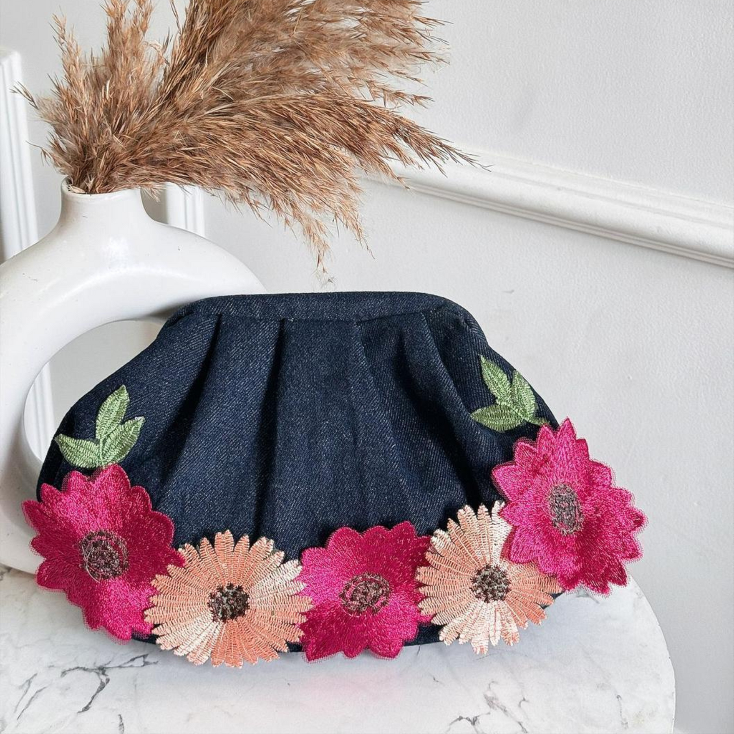 Daisy Dreams Denim Clutch