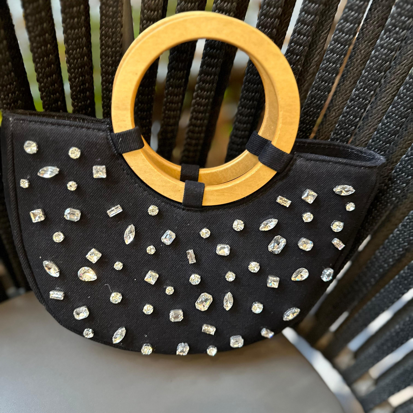 Midnight Glam Denim Clutch
