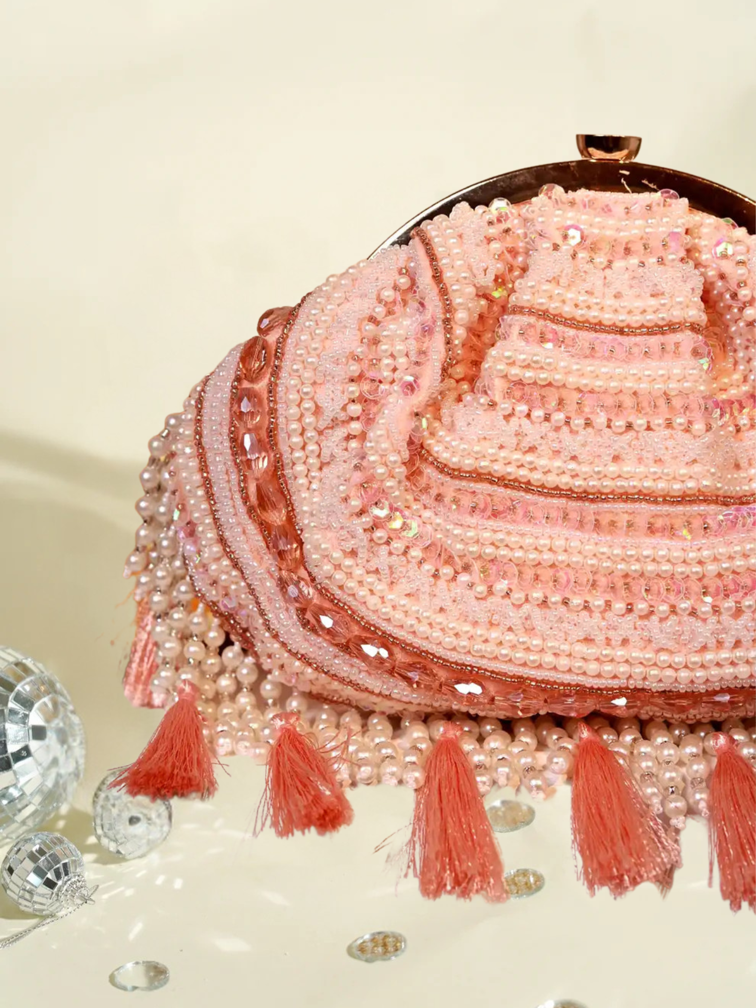 Zarina Tasselled Half Moon Bag