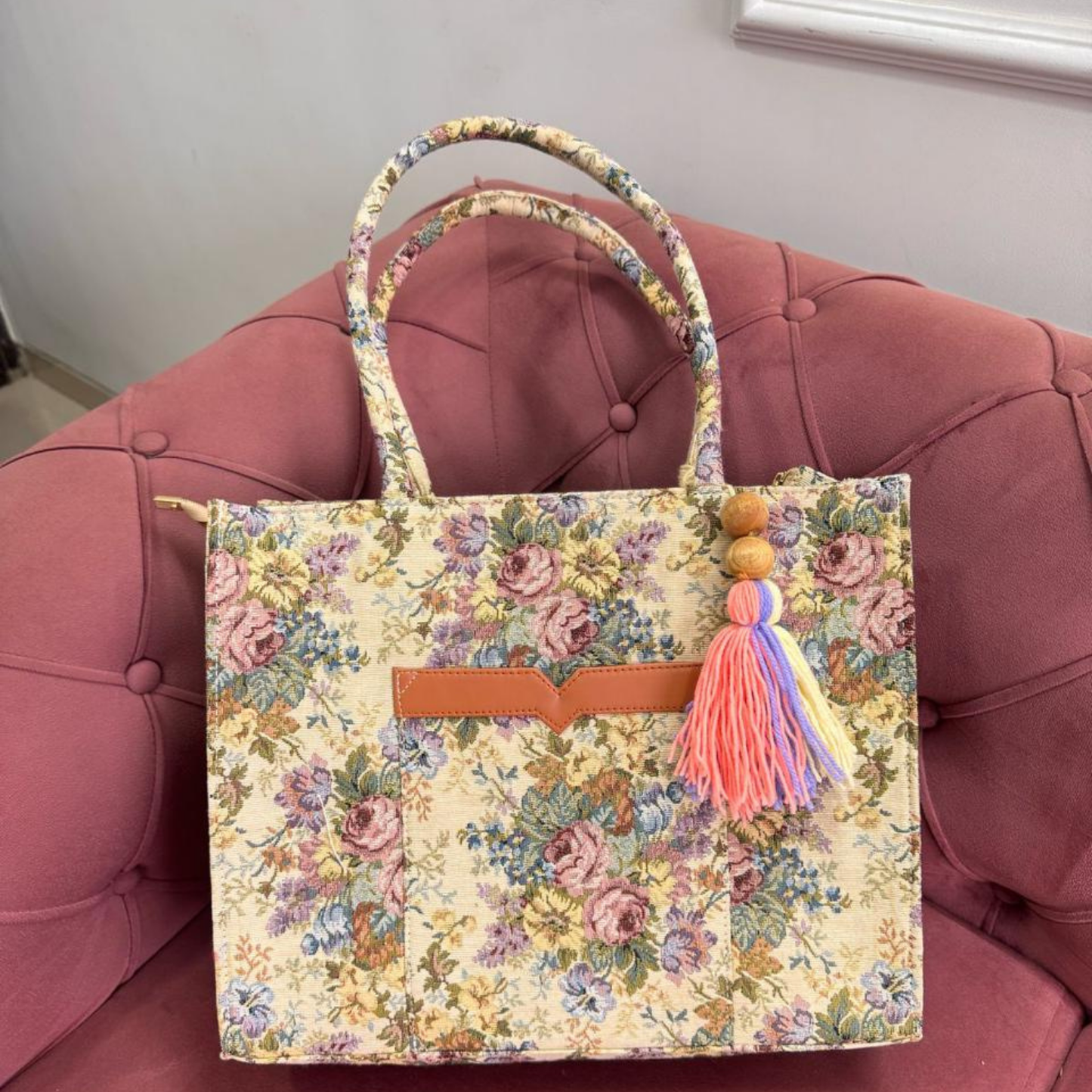Pastel Garden Large tote