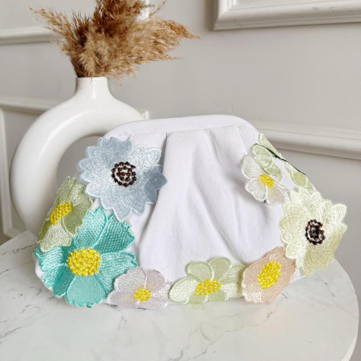 Thread & Petal Denim Clutch