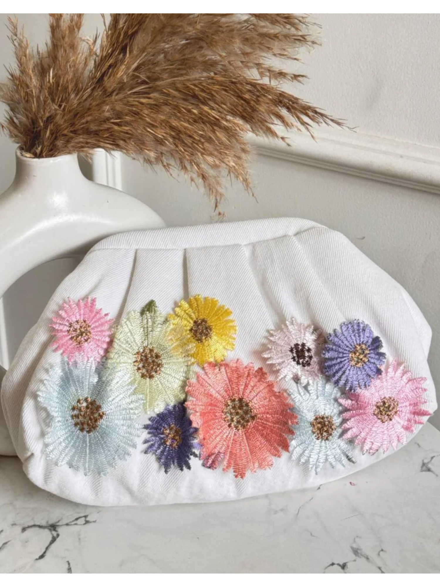 Petal Play Denim Clutch