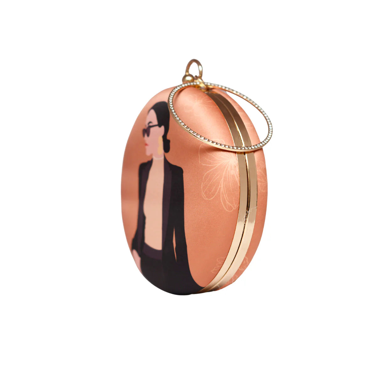 Enchanting Elegance Round Printed Clutch