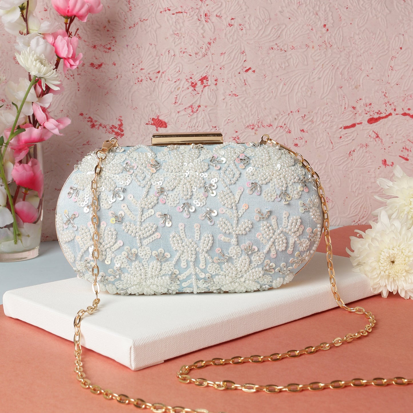 Pastel Petal Oval clutch