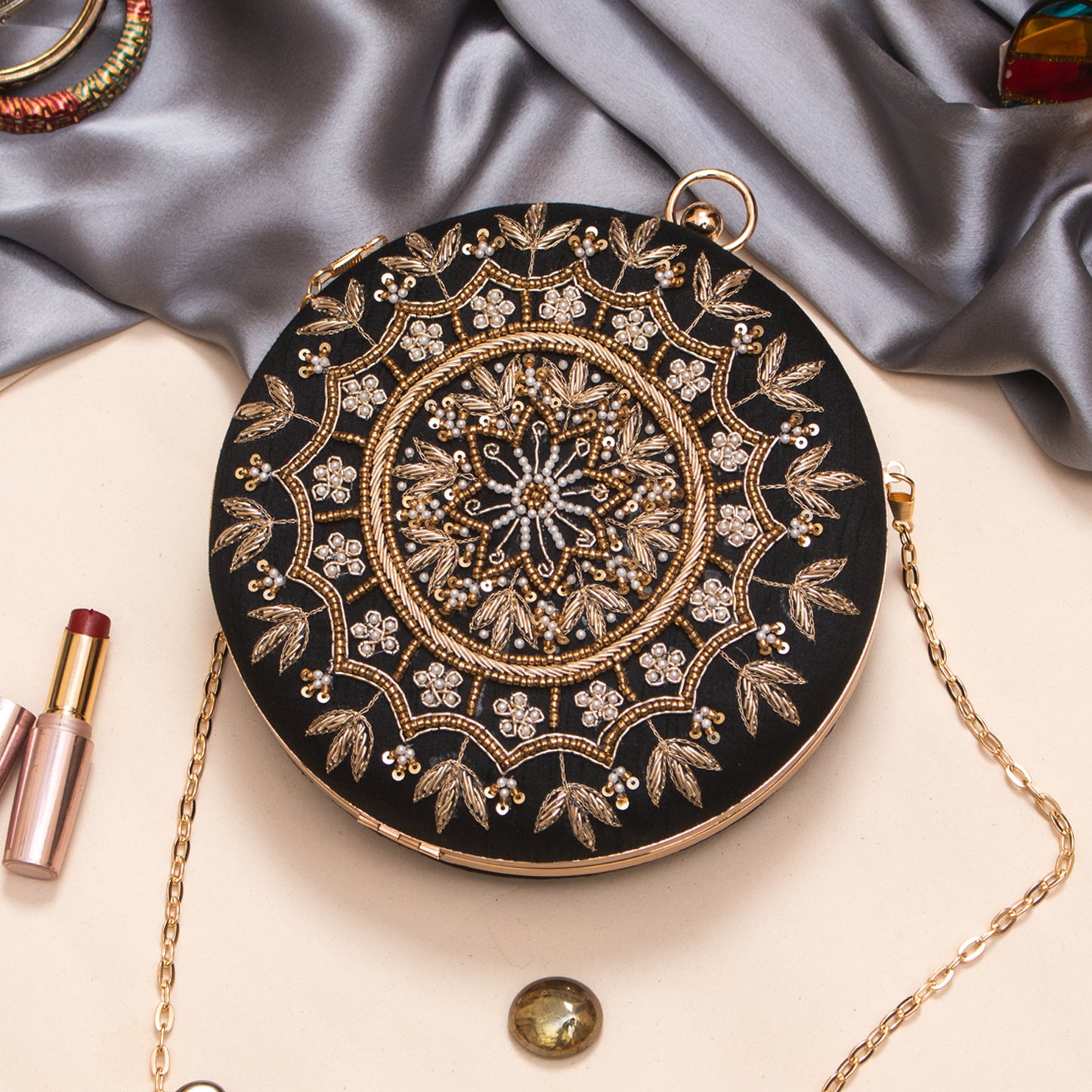 Mandala Muse Round Clutch