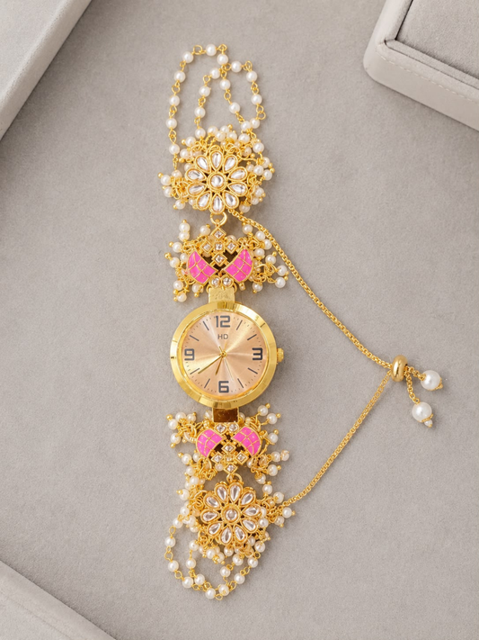 Royale Round Dial Kundan Watch