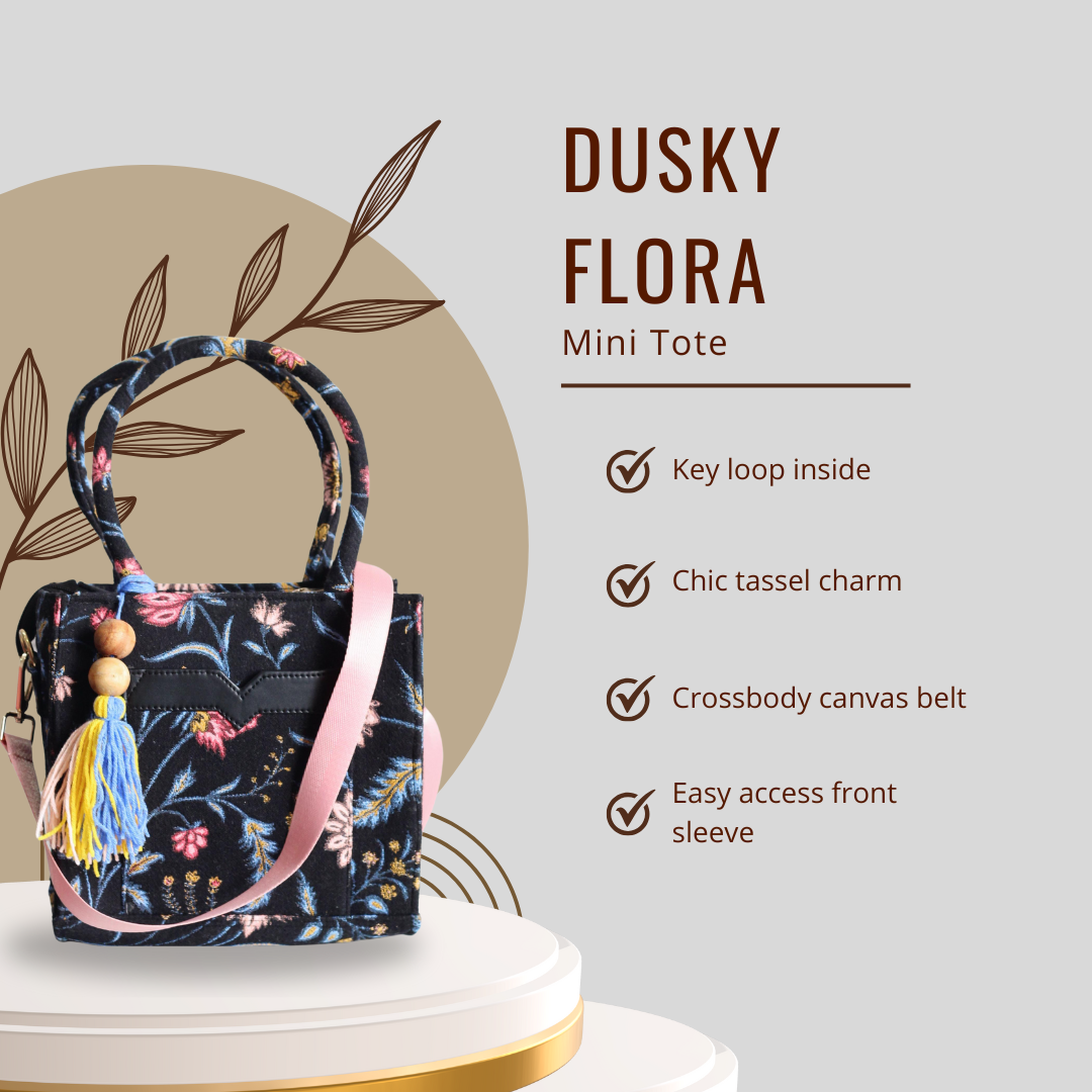 Dusky Flora Mini Tote