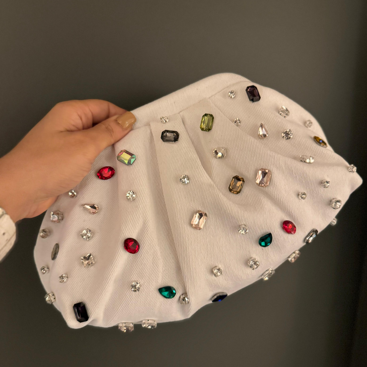 Aurora Glow Denim Clutch