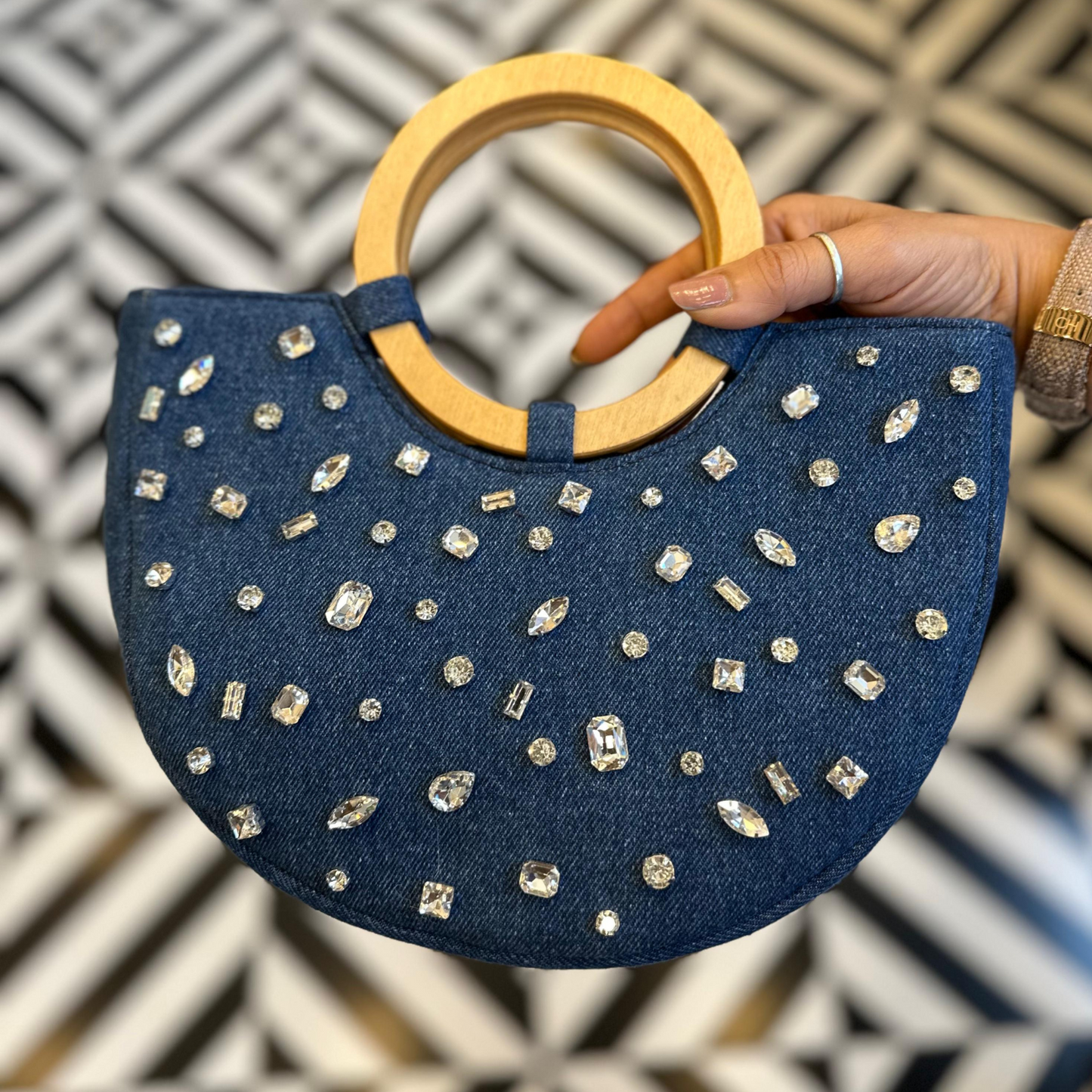 Denim Dazzle Denim Clutch