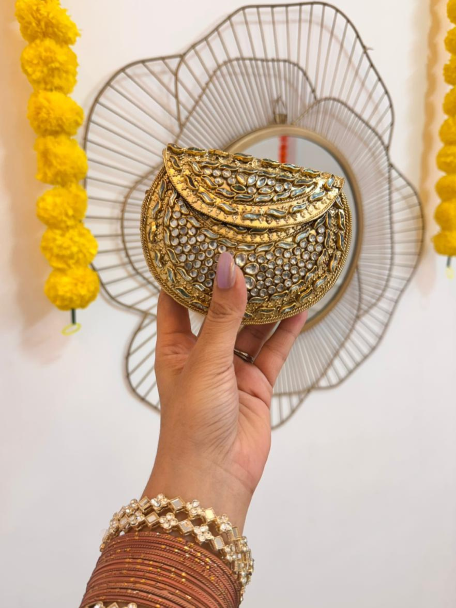 Regal Glow Mini Kundan Bag