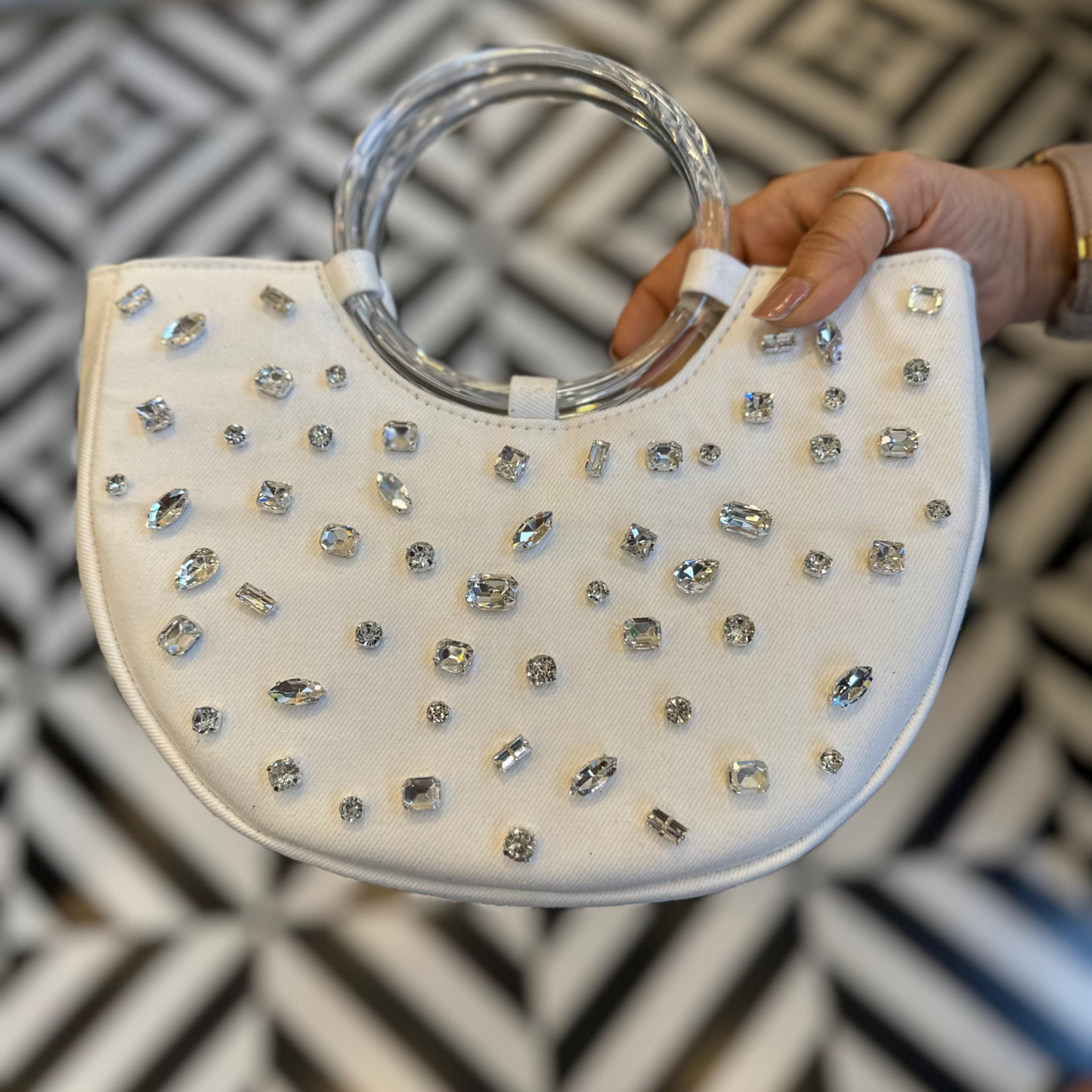 Snow Glow Denim Clutch