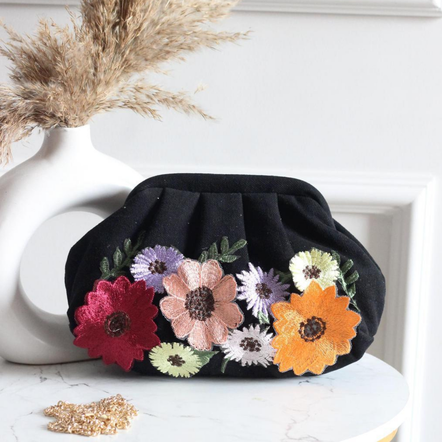 Botanique Charm Denim Clutch