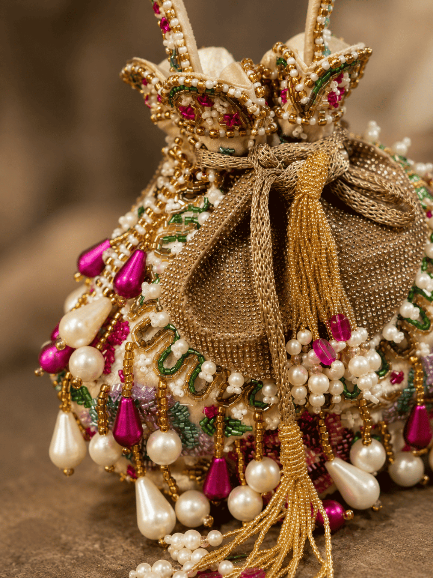 Royal Pearl & Bead Embroidered Potli Bag