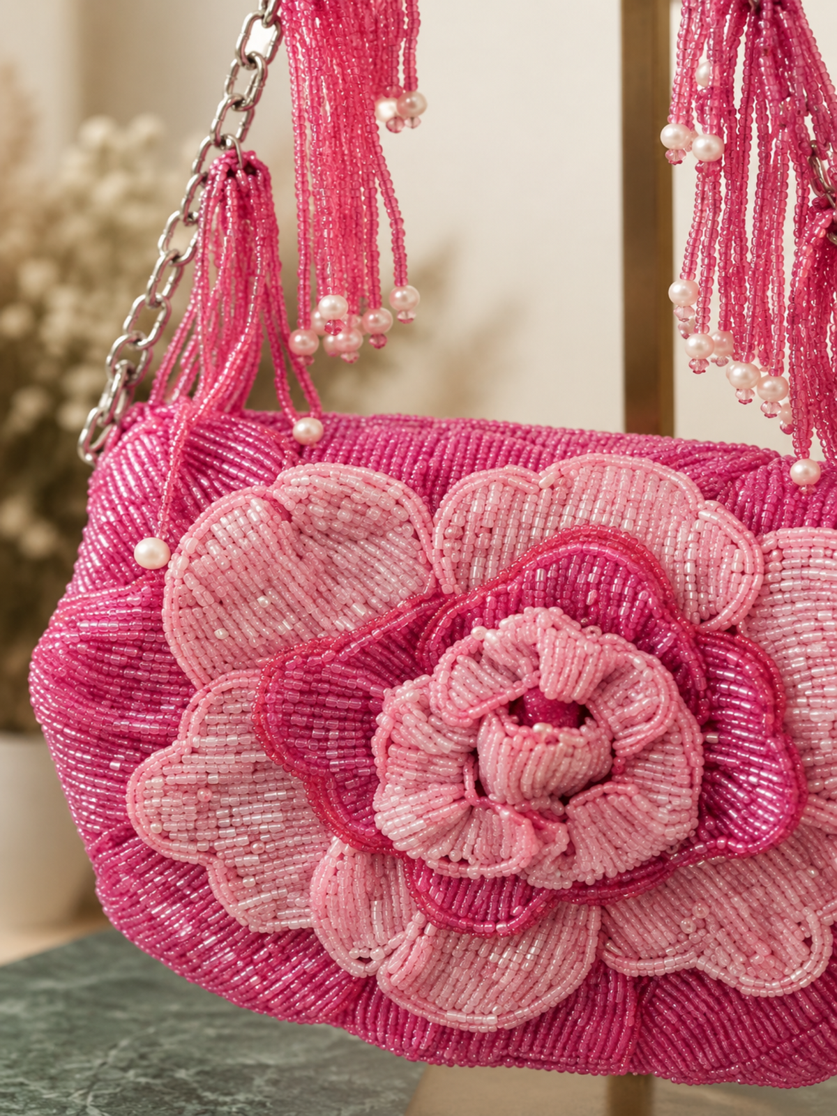 Roselle Bloom Beaded Bag