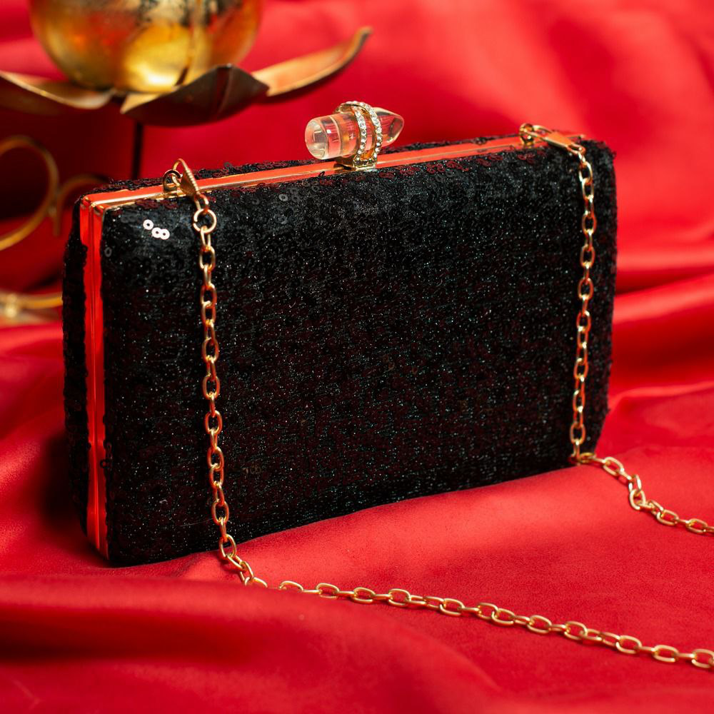 Black Sequins Clutch