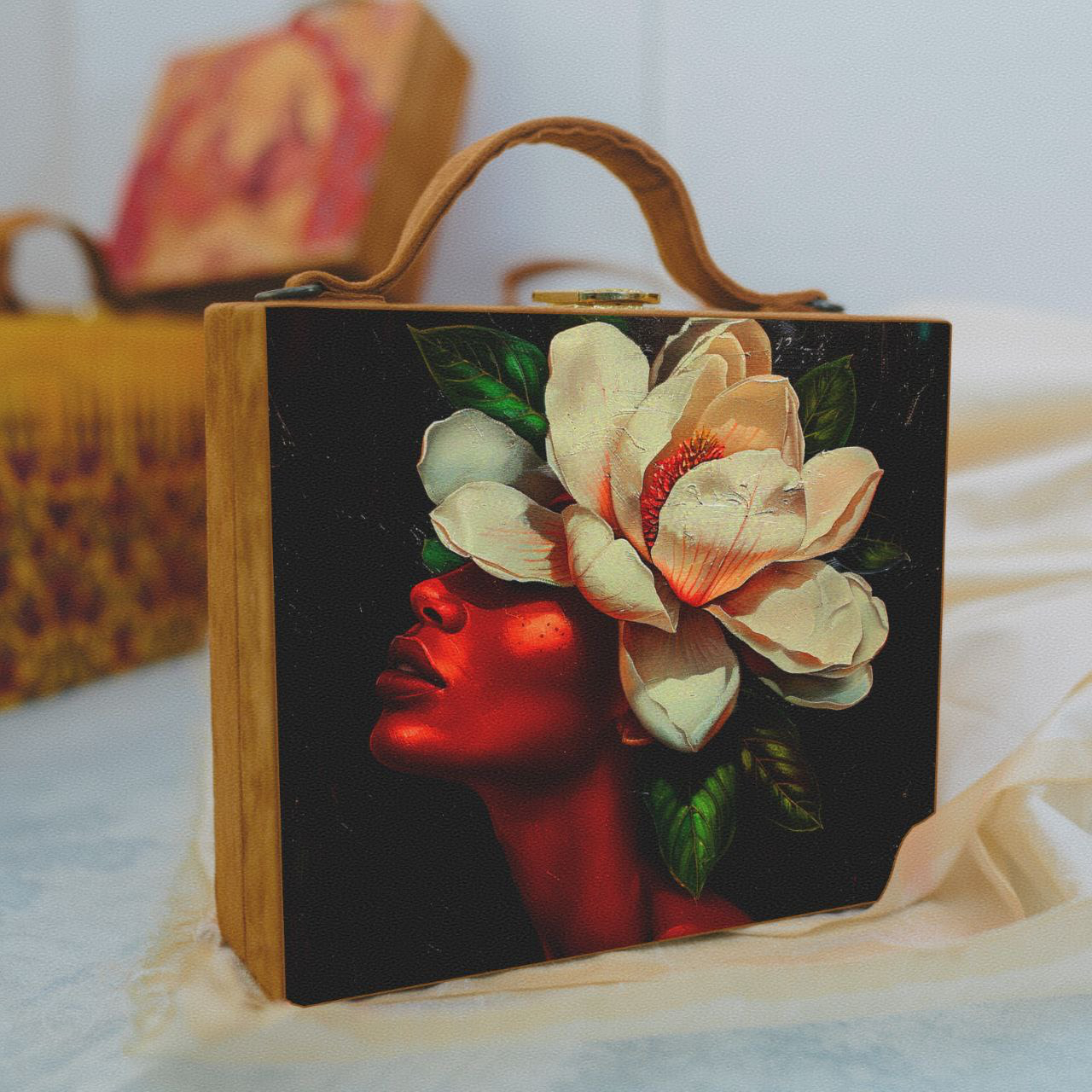 loral Girl Portrait Suitcase Style Clutch