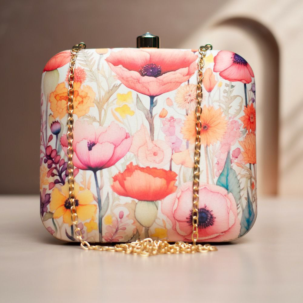 Flower Printed Clutch