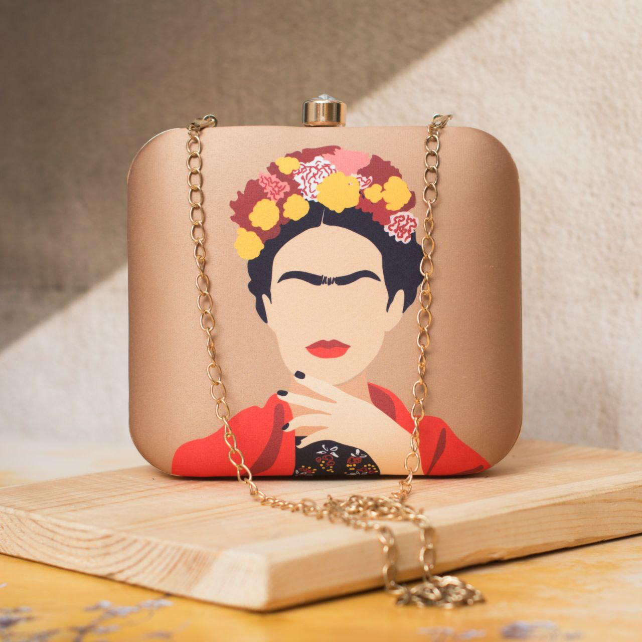 Frida Kahlo Printed Clutch