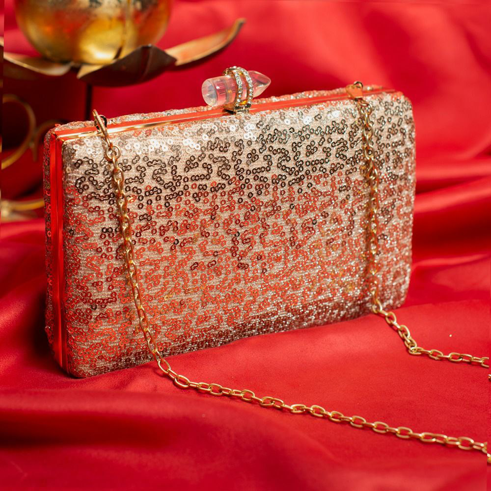 Gold sequins Clutch