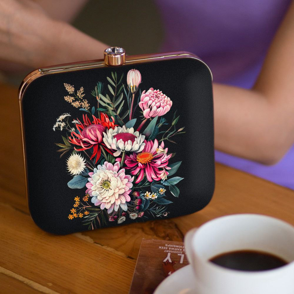 Multicolour Floral Printed Clutch