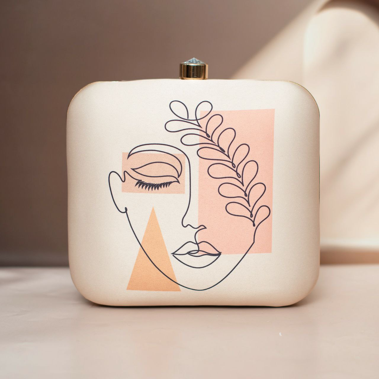 Womens Face Printed Clutch