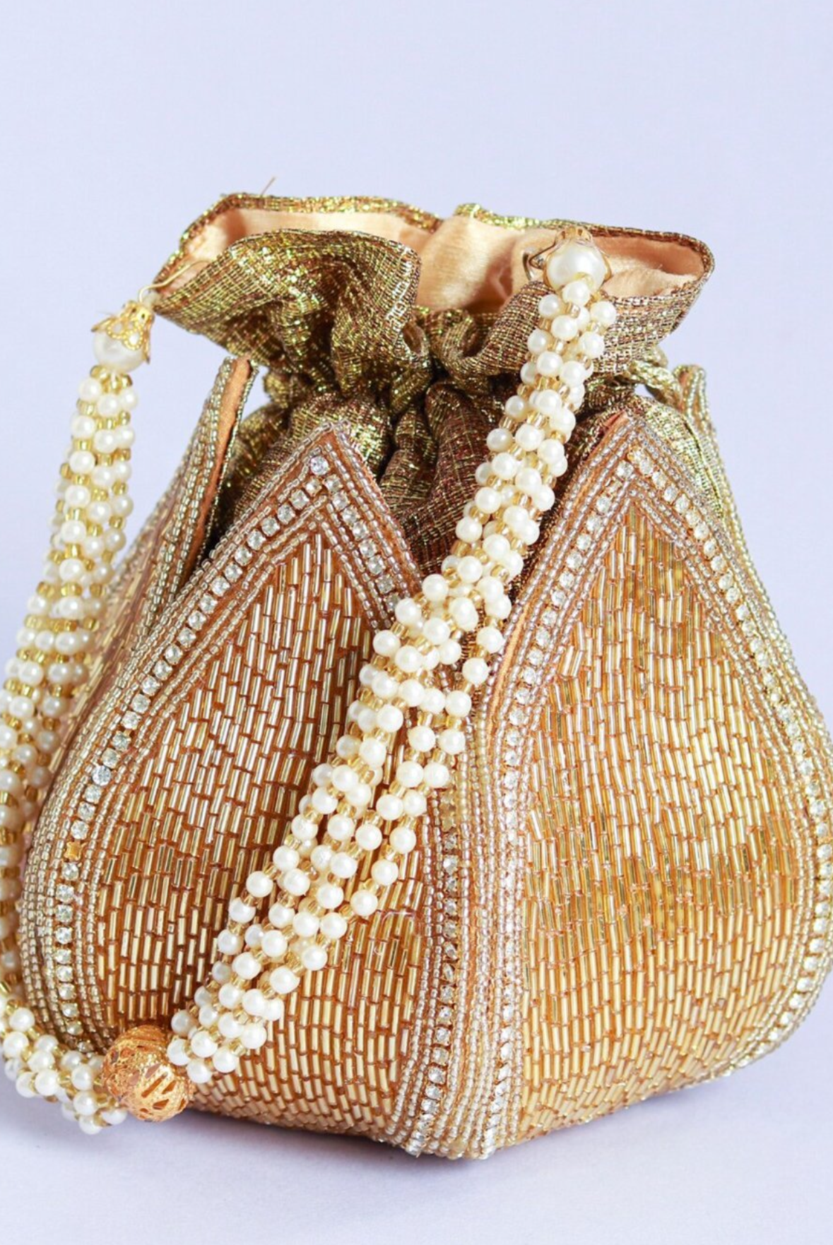 Golden Lotus Potli With Beautiful Design