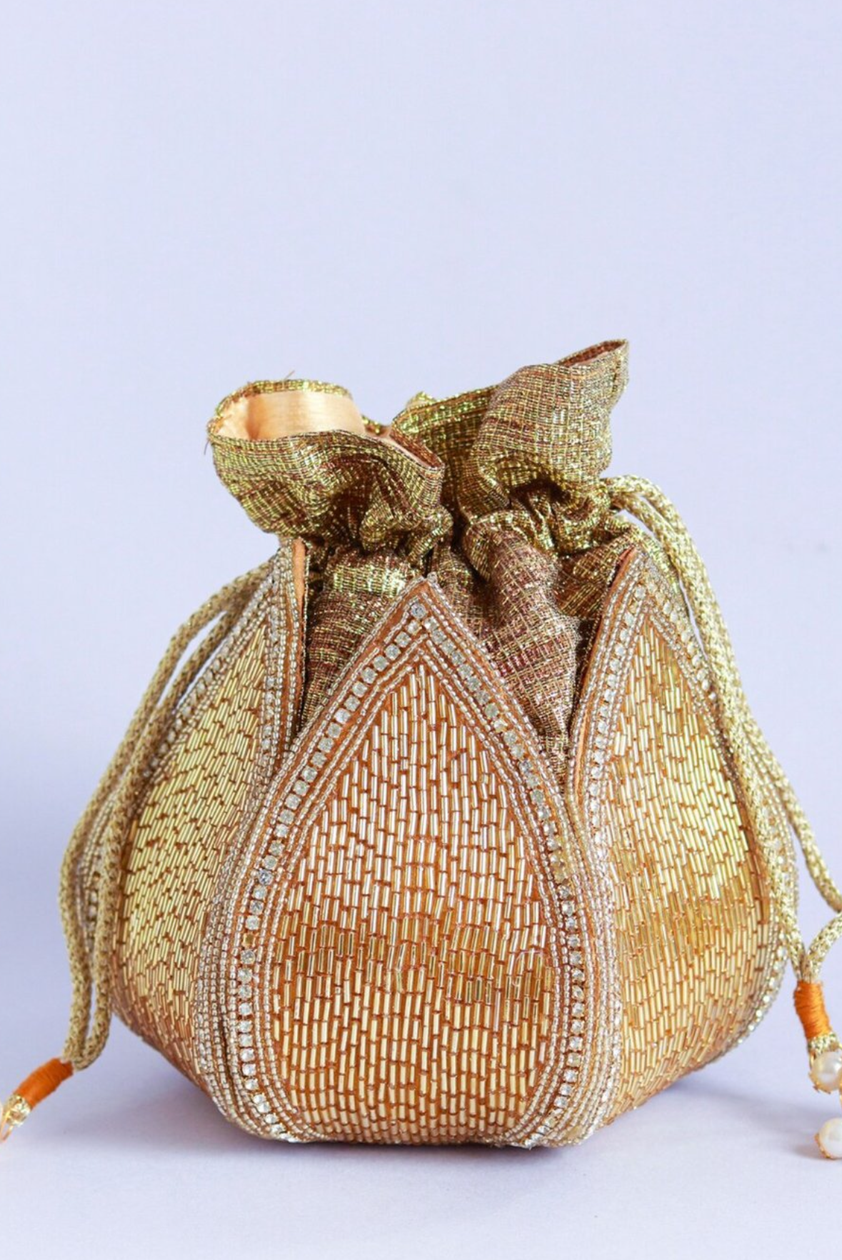 Golden Lotus Potli With Beautiful Design