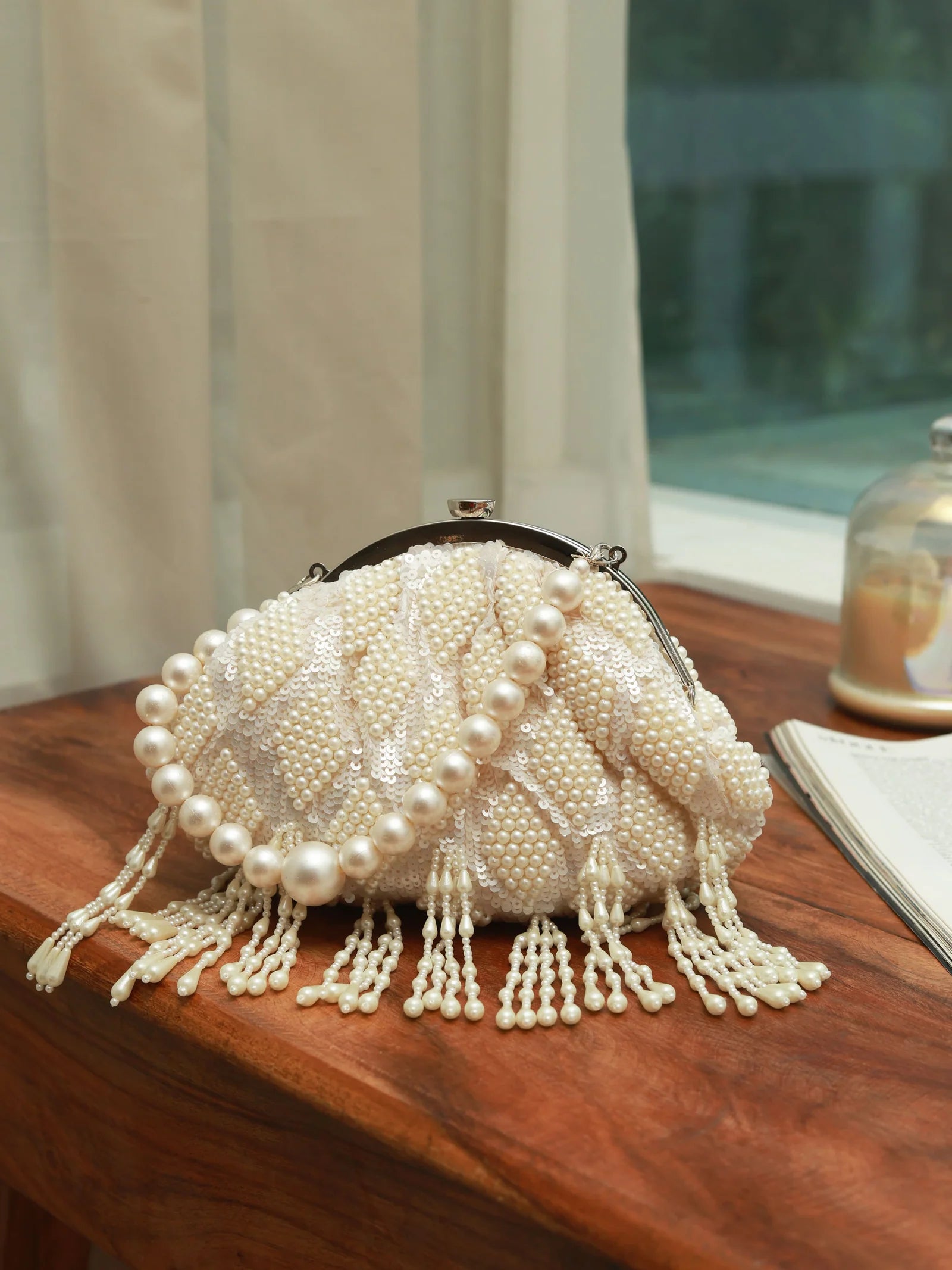Celestial Charm Pearl Clutch