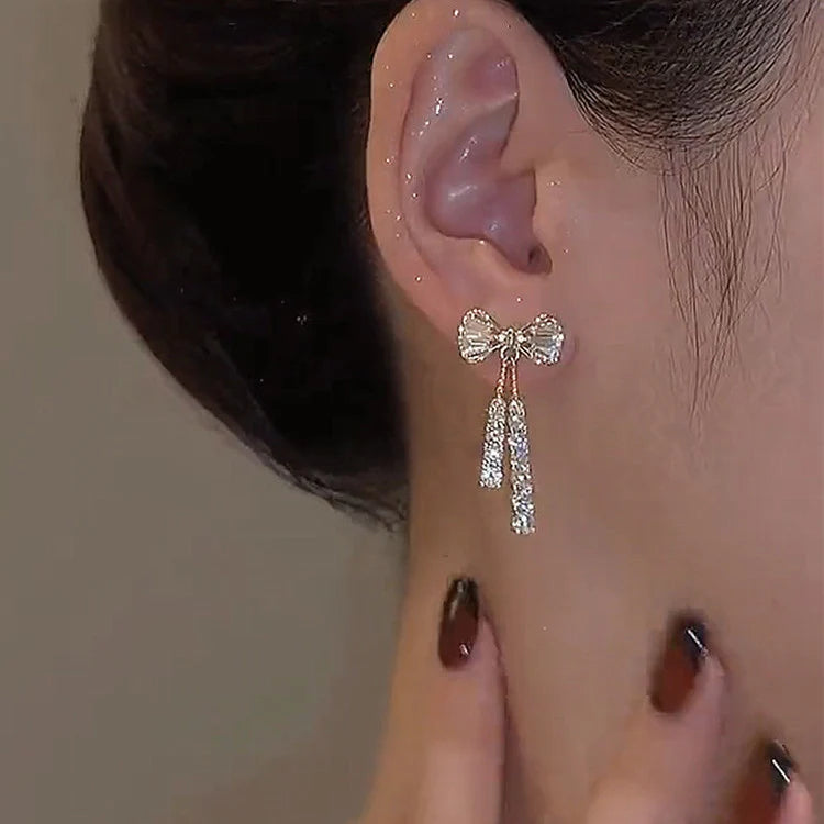 Crystal Bow Earrings
