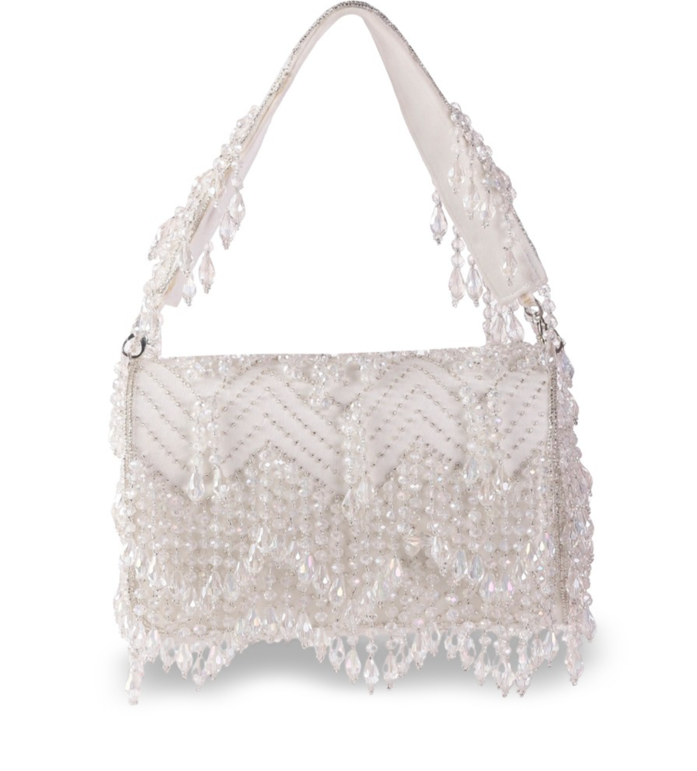 Frozen Luxe Crystal Flap Clutch