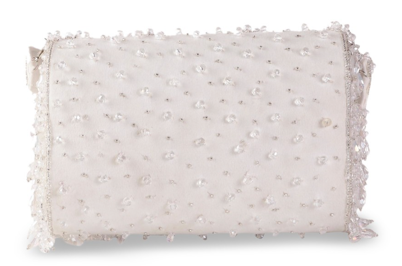 Frozen Luxe Crystal Flap Clutch