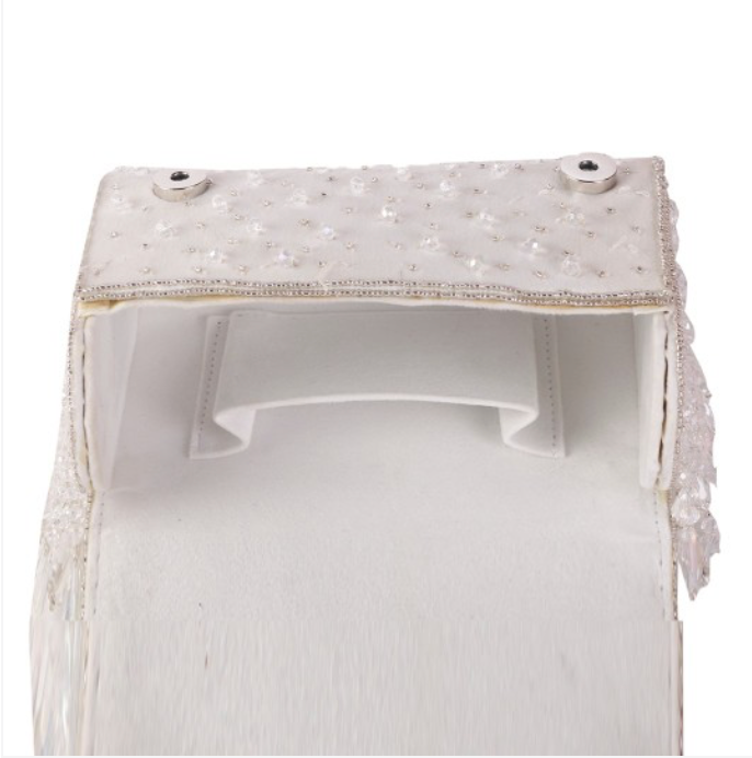 Frozen Luxe Crystal Flap Clutch