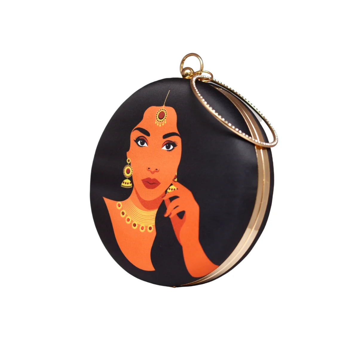 Dazzling Diva Printed Round Clutch
