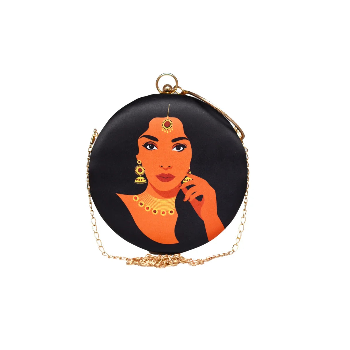 Dazzling Diva Printed Round Clutch
