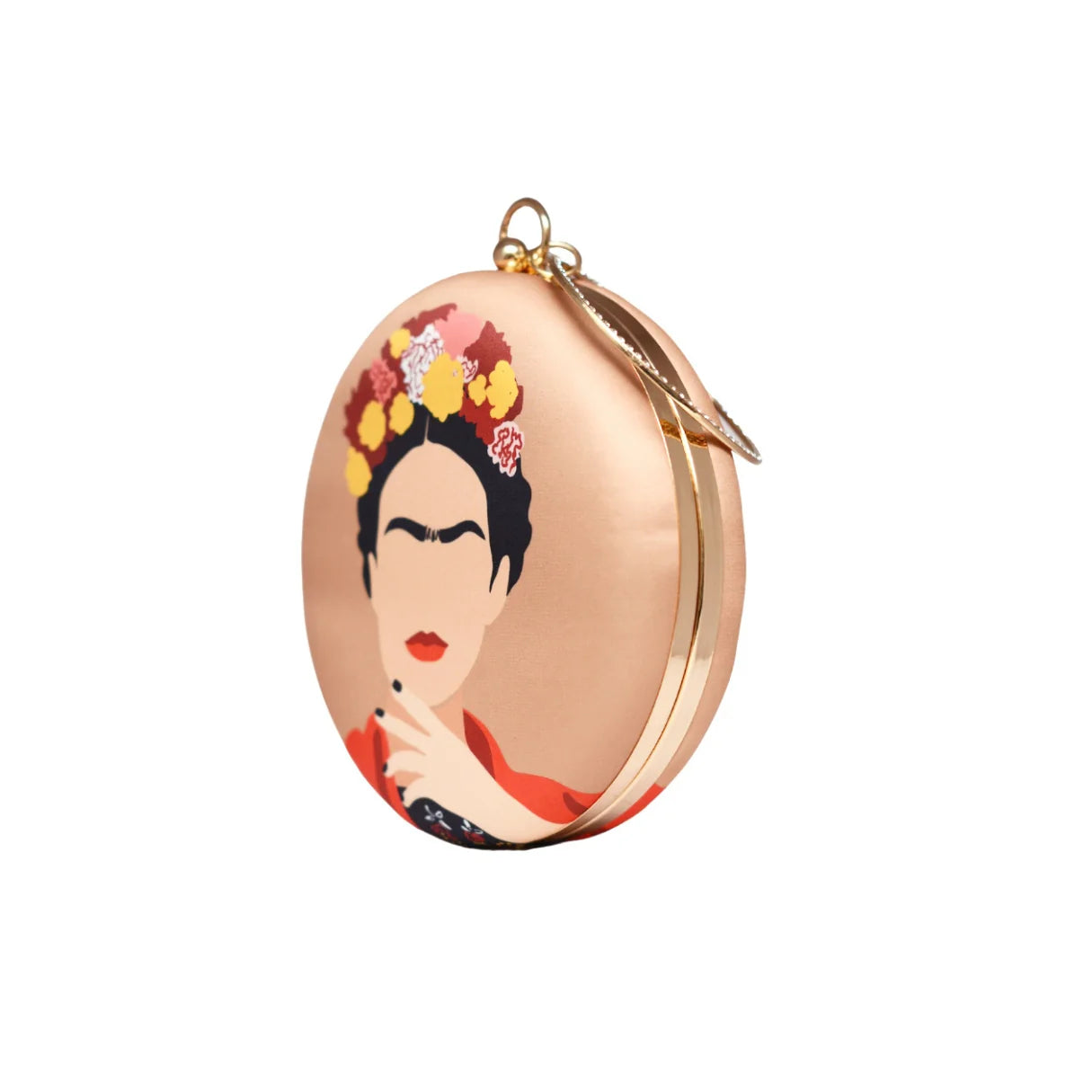 Frida Kahlo Round Printed Clutch