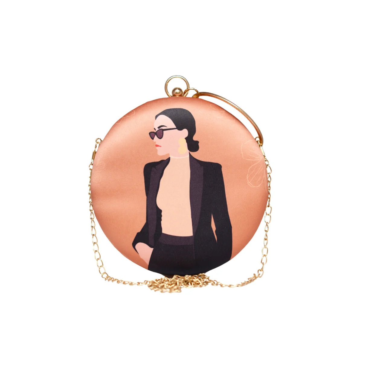 Enchanting Elegance Round Printed Clutch