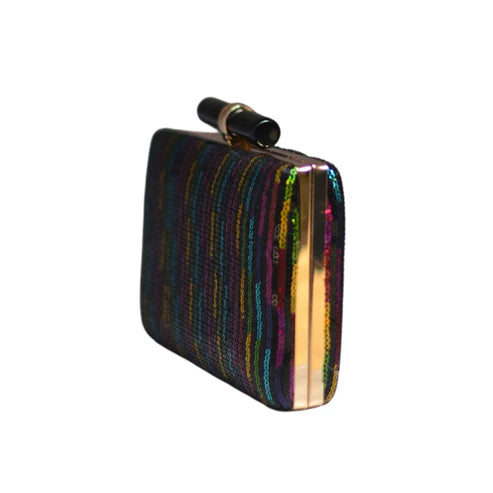 Multicoloured Sequins Fabric Party Clutch