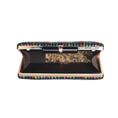 Multicoloured Sequins Fabric Party Clutch
