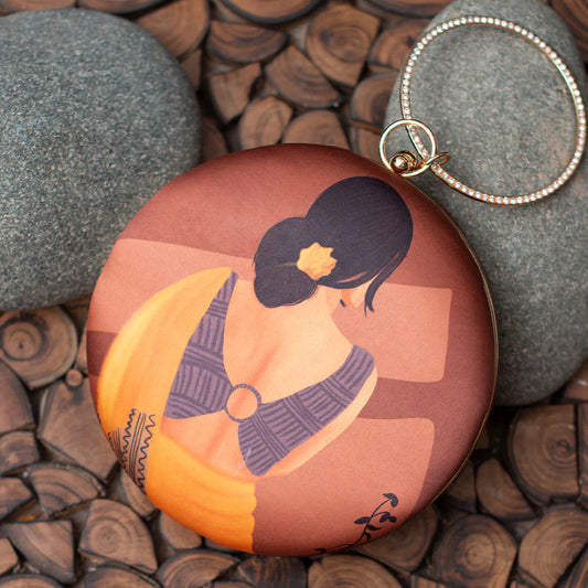 Indian Women Printed Round Clutch