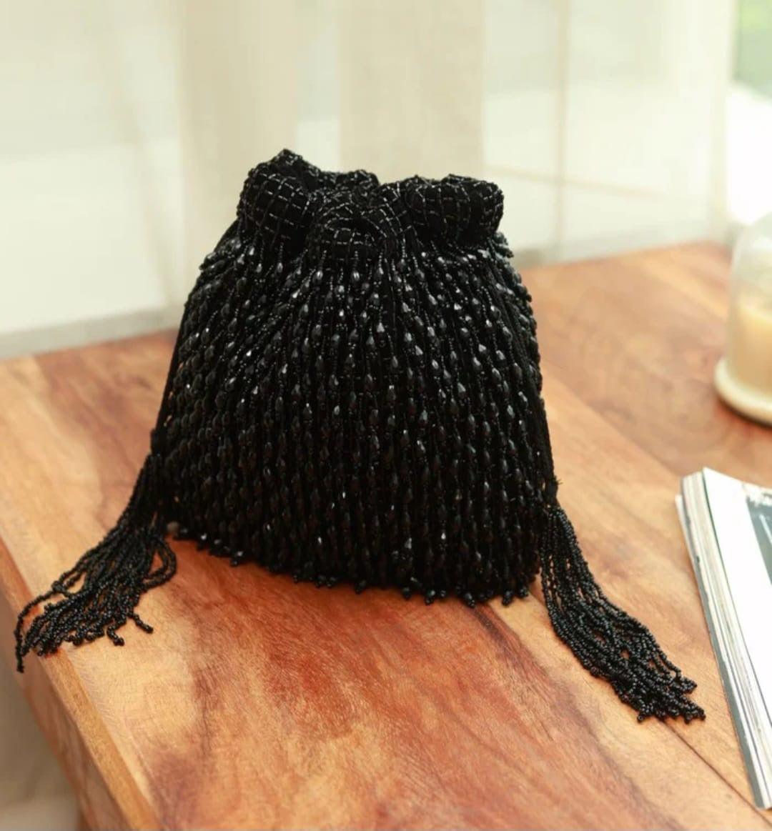 Designer Heavy Potli with Crystal Hangings