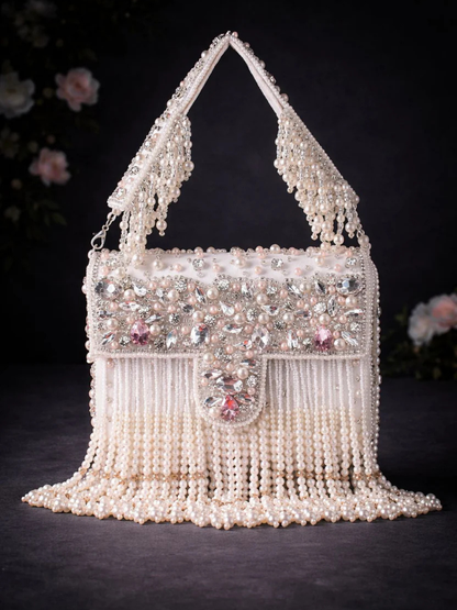 Noor-e-Zeen Pearl Fringe Clutch