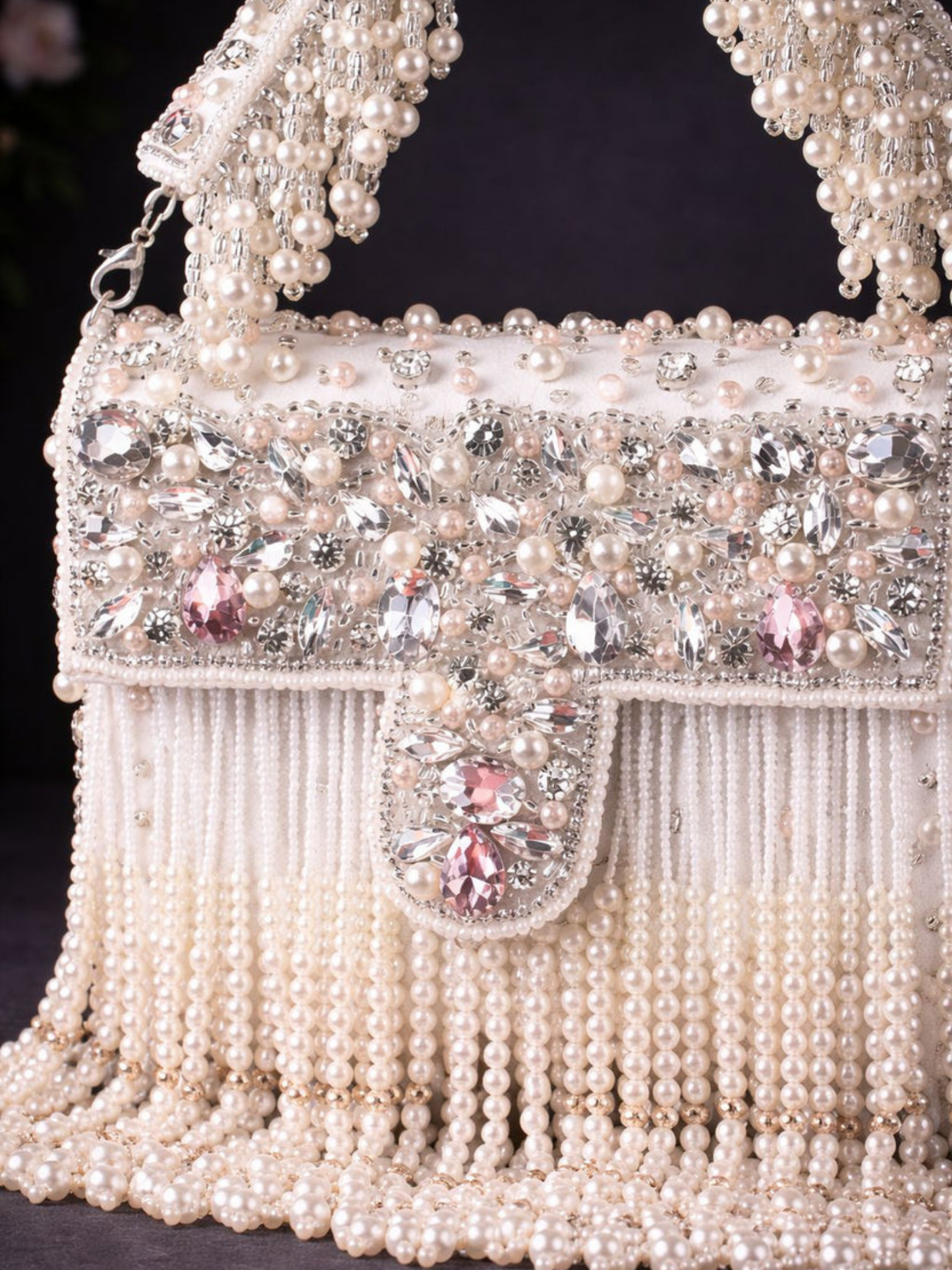 Noor-e-Zeen Pearl Fringe Clutch