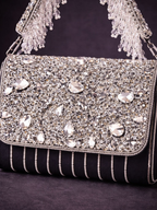 Silver Stardust Crystal Clutch