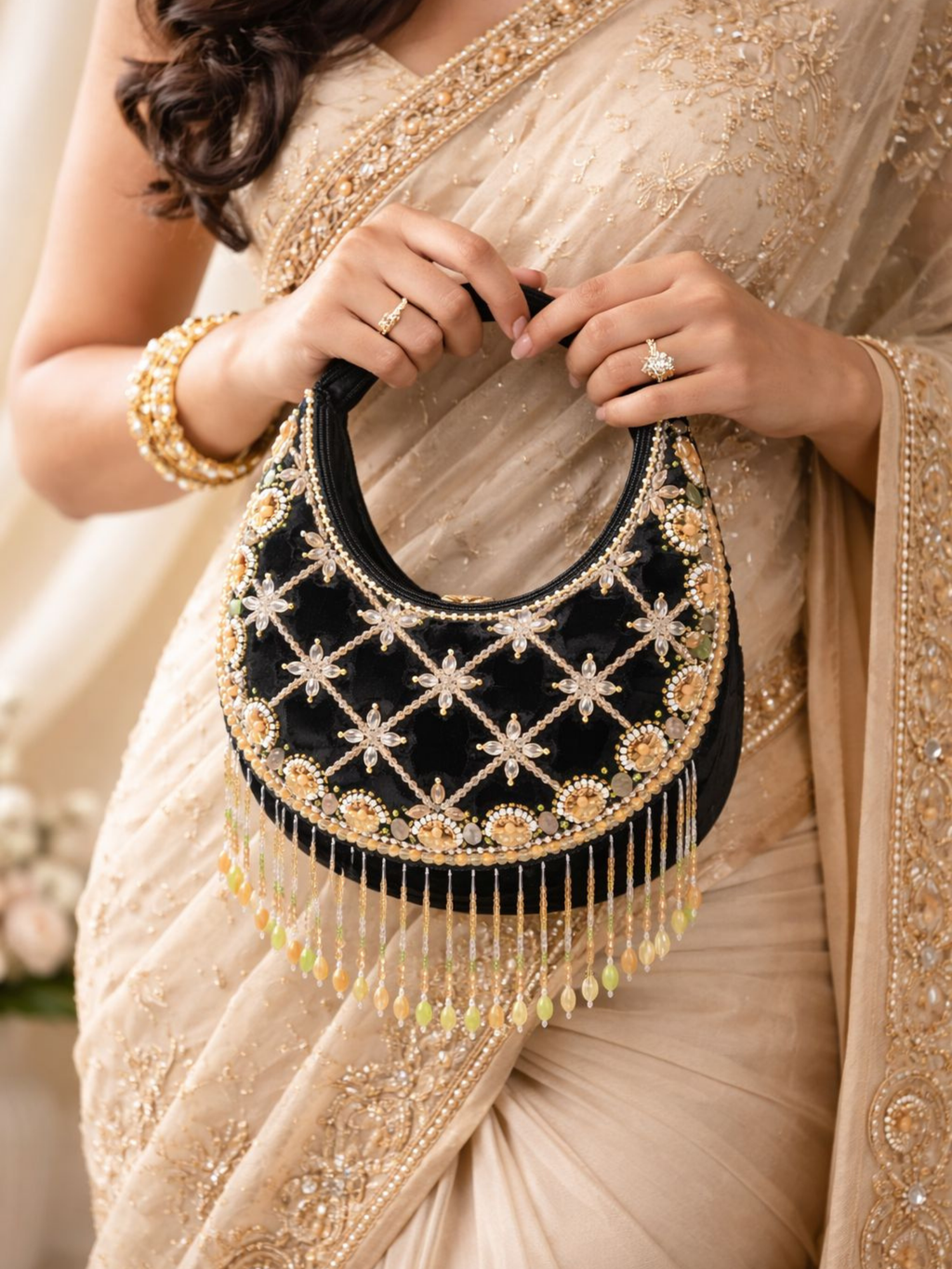 Noor Crescent Pearl Bag