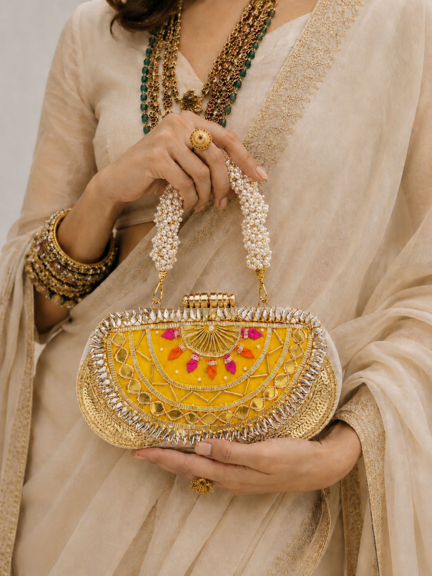 Moonlit Gota Clutch Bag