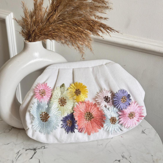 Petal Play Denim Clutch