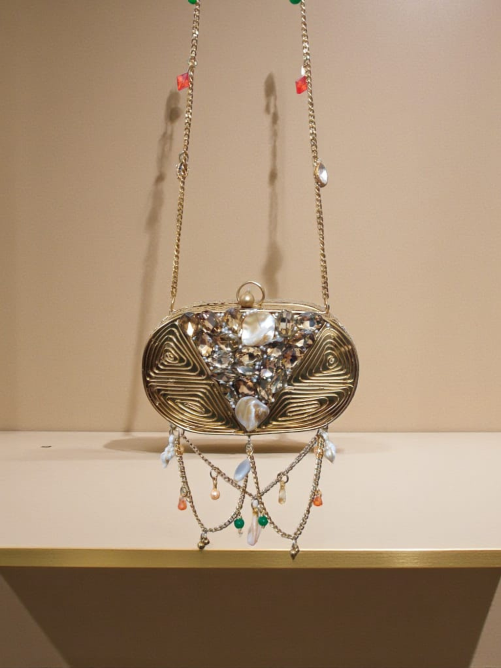 Lunaria Crystal Drop Clutch