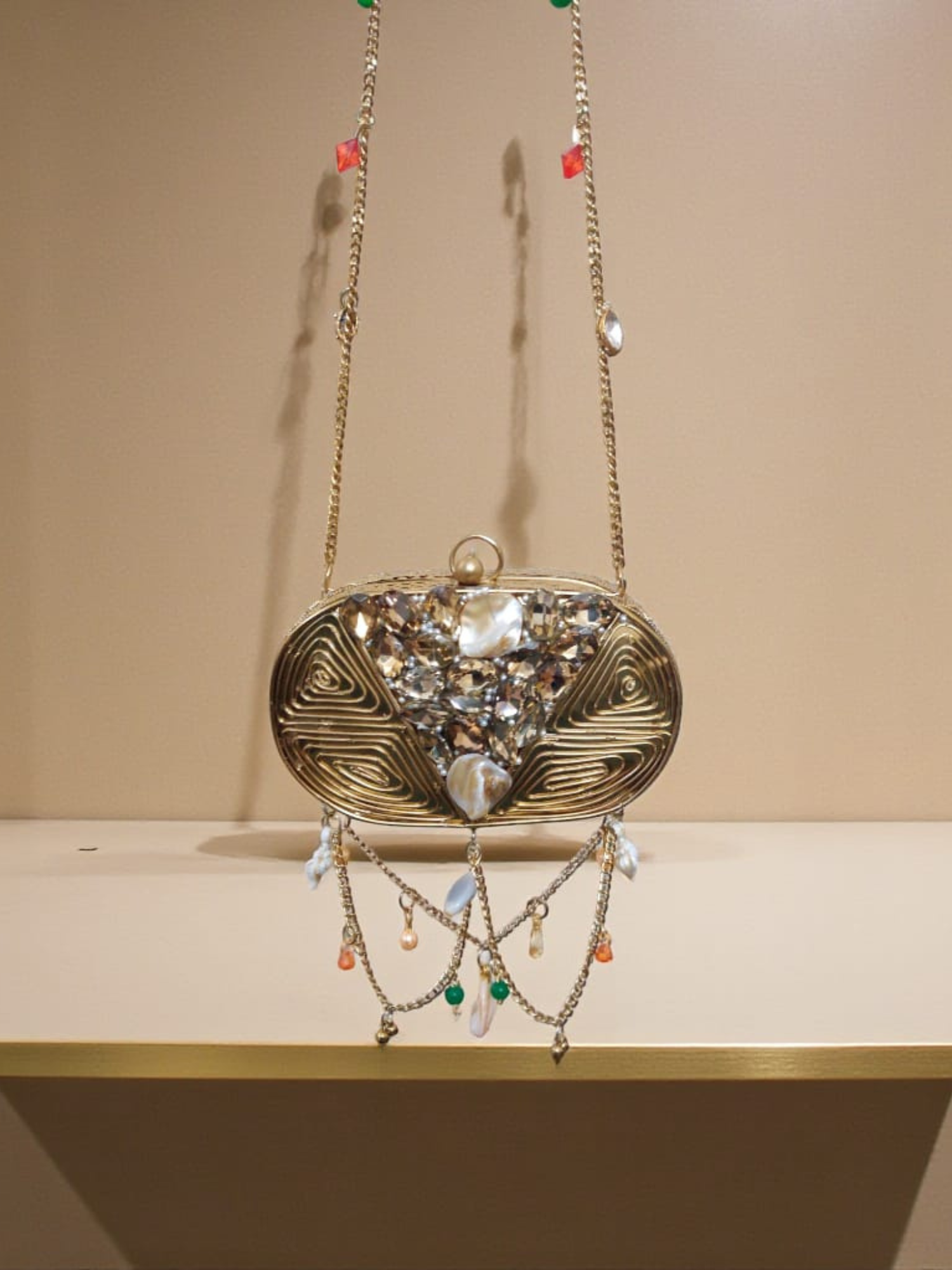 Lunaria Crystal Drop Clutch